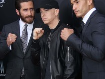 JAKE GYLLENHAAL, EMINEM, and MIGUEL GOMEZ attend the "Southpaw" New York Premiere